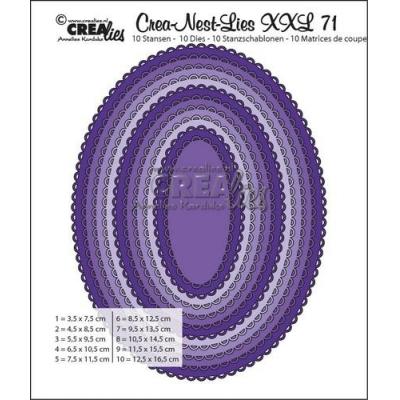 Crealies Crea-nest-dies Stanzschablonen XXL Nr. 71 - Ovale offener Scallop